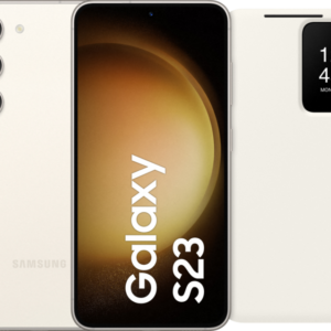 Samsung Galaxy S23 128GB Creme 5G + Clear View Book Case Creme