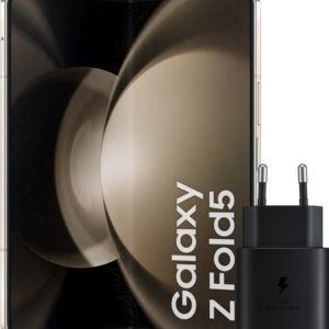 Samsung Galaxy Z Fold 5 512GB Creme 5G + Samsung Oplader 25 Watt Zwart