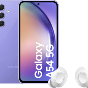 Samsung Galaxy A54 128GB Paars 5G + Samsung Galaxy Buds FE Wit